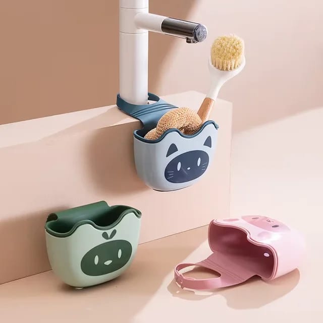 Faucet Hanging Sponge Holder, Kitchen Dish Sponge Holder For Sink, Strap Faucet Sponge Holder With Drain Faucet Hanging Sponge Holder, Kitchen Dish Sponge Holder For Sink, Strap Faucet Sponge Holder With Drain